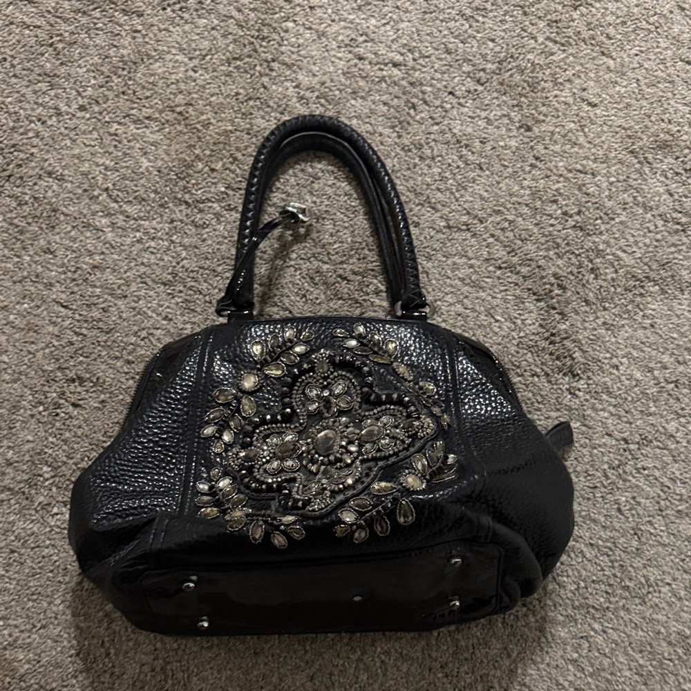 Brighton Black Shoulder Bag with Silver Embellishments